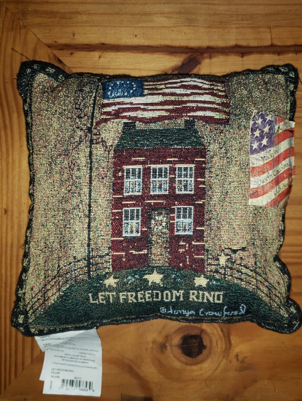 Manual Woodworkers Weavers Patriotic Needlepoint Tapestry Pillow